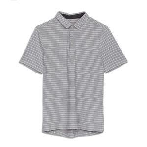 Lululemon Chip Shot Polo Striped Grey Sz L